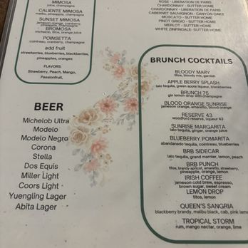 Brunch Room Bistro - Drink menu :) - Breakfast & Brunch Near Me - Forney, Texas