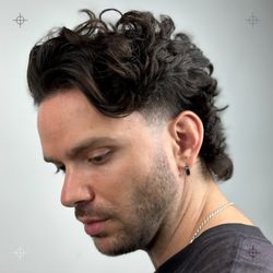 Saints - service: haircut / style: modern mullet / products: stmnt grooming spray + shine paste