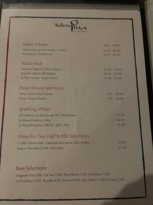 Menu photo 5 Trattoria Pina Tucson, AZ