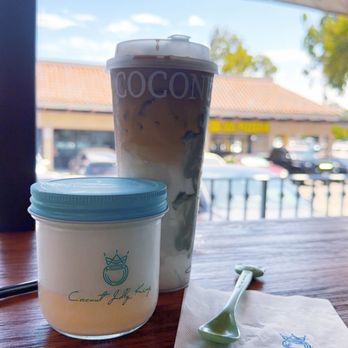 Coconut Jelly King - Walnut - Double coconut jelly + Coconut latte - Desserts Near Me - Walnut, California