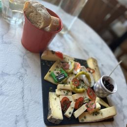 Plate of cheese. The jam is so good! Plate of cheese. The jam is so good!
