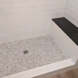 Shower floor, bench