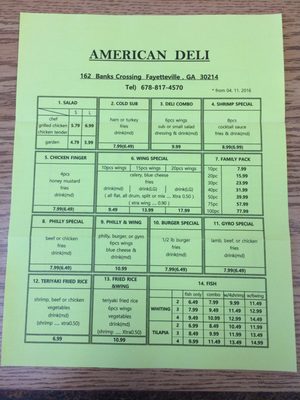 Menu photo 2 American Deli Fayetteville, GA Menu photo 2 American Deli Fayetteville, GA