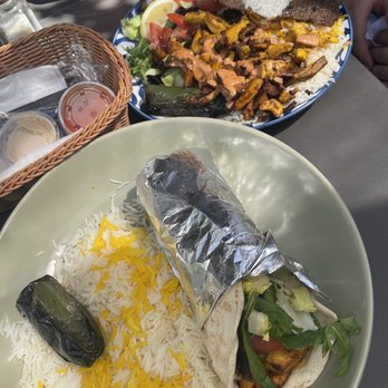 Sofreh - Chicken kabob pita wrap & Shawarma Combo Plate - Mediterranean Near Me - Los Angeles, California