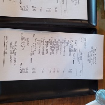 Taco Mama - 2 tickets with gratitude 20% charge and we didn't sit together - Mexican Near Me - Hot Springs, Arkansas Taco Mama - 2 tickets with gratitude 20% charge and we didn't sit together - Mexican Near Me - Hot Springs, Arkansas