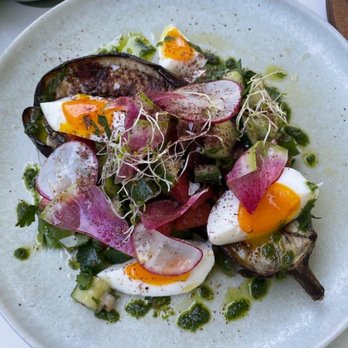 Abbalé - Sabich - eggplant & egg salad - amazing! - Mediterranean Near Me - Miami Beach, Florida