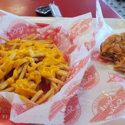 Steak ’n Shake - Cheese fries & burger.