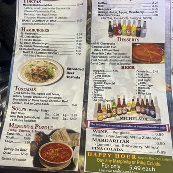 El Merendero - 2/20/2024 NEW MENU - Mexican Near Me - La Verne, California