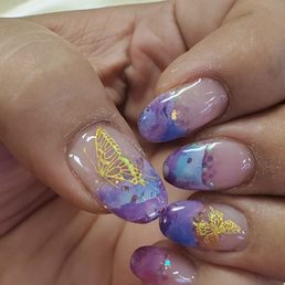 Marble inspired, butterfly stickers, and this is my fill!