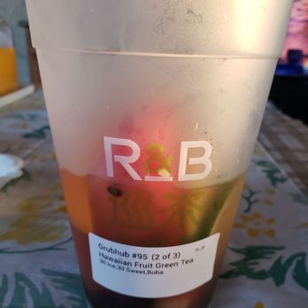 R&B Tea - Half finished because it was so delicious and refreshing - Bubble Tea Near Me - Riverside, California