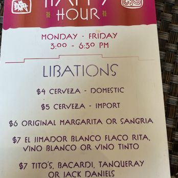 Escalante's Fine Tex-Mex & Tequila - Happy Hour menu - Tex-Mex Near Me - Webster, Texas