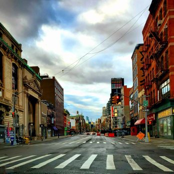 Chinatown - Deserted Bowery in Chinatown during COVID19 lockdown. No people or cars Saturday afternoon! - 4/18/2020 - Local Flavor Near Me - New York, New York