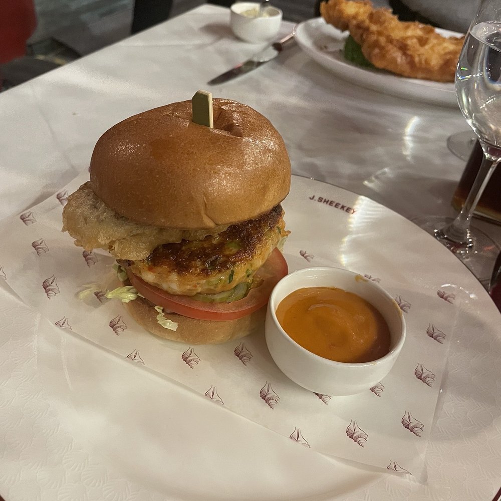 J Sheekey - Shrimp & Scallop Burger - Seafood Near Me - London, XGL J Sheekey - Shrimp & Scallop Burger - Seafood Near Me - London, XGL