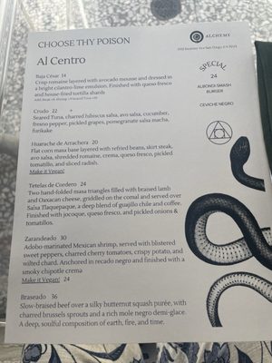 Menu photo 1 Alchemy Choose Thy Poison San Diego, CA Menu photo 1 Alchemy Choose Thy Poison San Diego, CA