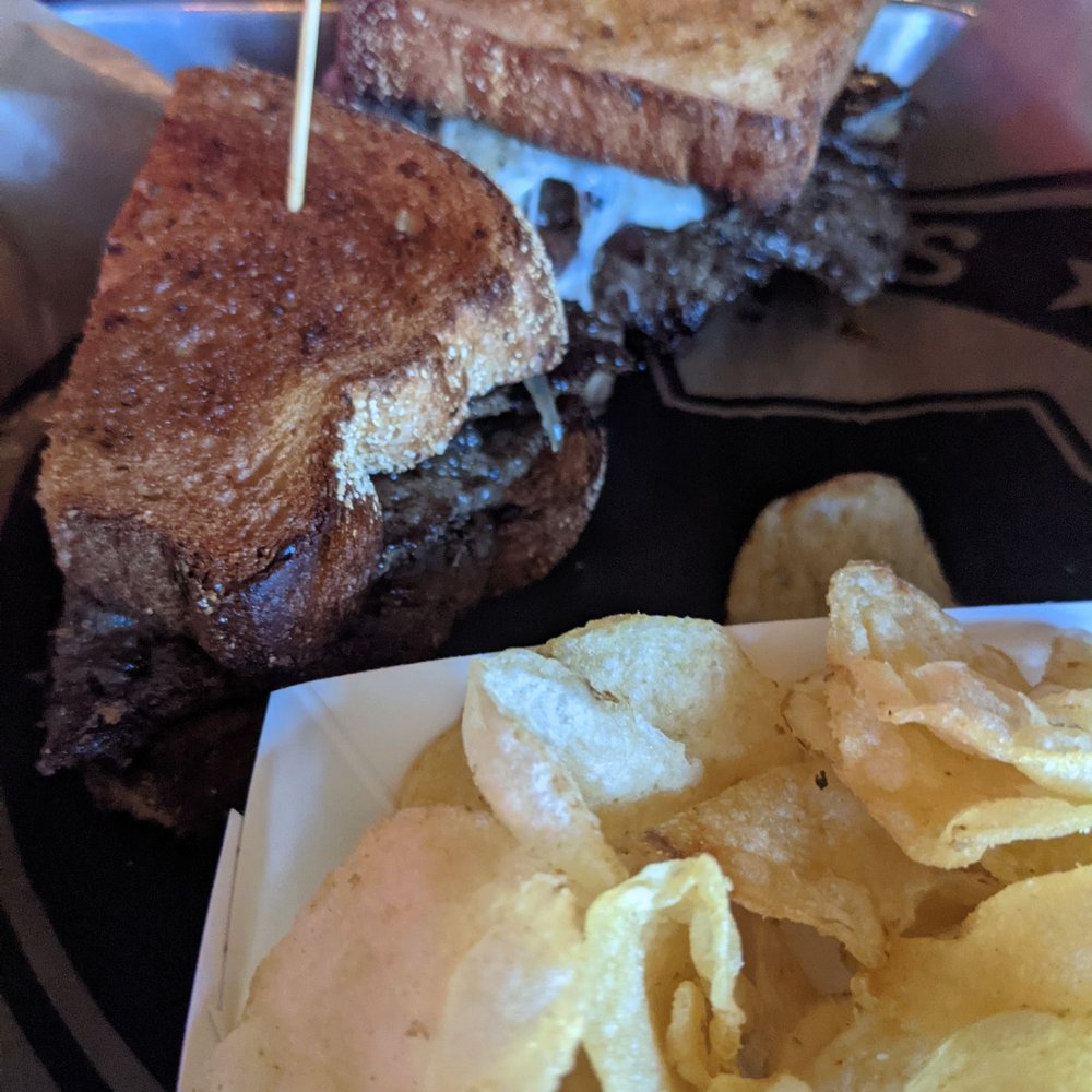 Red Rooster IceHouse - Rib eye sandwich with pub chips - American Near Me - Hawkins, Texas Red Rooster IceHouse - Rib eye sandwich with pub chips - American Near Me - Hawkins, Texas