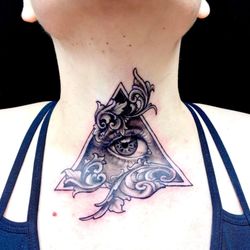 Gothic Cottage Tattoos and Piercings - Throat tat. Didn't hurt a bit thanks to Jazzi's soft hand!