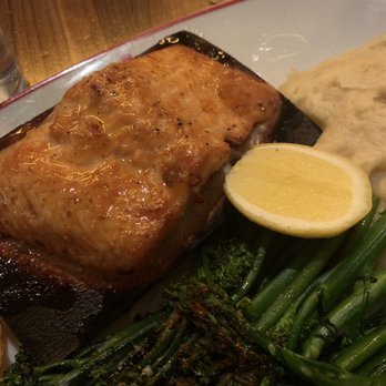 MoCo's Founding Farmers - Glazed Cedar Plank Salmon - New American Near Me - Potomac, Maryland