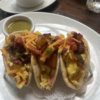 Hearsay at Levy Park - Breakfast trio tacos - American Near Me - Houston, Texas Hearsay at Levy Park - Breakfast trio tacos - American Near Me - Houston, Texas