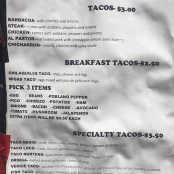 El Gusto Norteno - a menu for breakfast - Food Trucks Near Me - Lockhart, Texas El Gusto Norteno - a menu for breakfast - Food Trucks Near Me - Lockhart, Texas