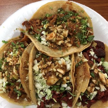 Chalio’s - Two Adobada Tacos & Two Chorizo Tacos (on the right) with cabbage, cilantro, salsa - Mexican Near Me - Kettleman City, California Chalio’s - Two Adobada Tacos & Two Chorizo Tacos (on the right) with cabbage, cilantro, salsa - Mexican Near Me - Kettleman City, California