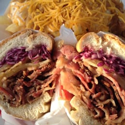 Oinkster Pastrami and Chili Cheese Fries. Oinkster Pastrami and Chili Cheese Fries.