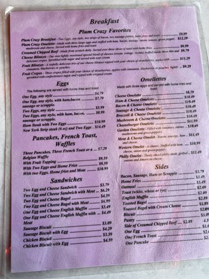 Menu photo 2 Plum Crazy Diner Westminster, MD Menu photo 2 Plum Crazy Diner Westminster, MD