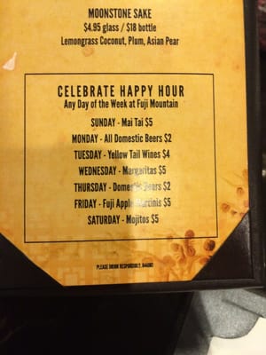 Menu photo 4 Fuji Mt Hibachi & Sushi Monument, CO