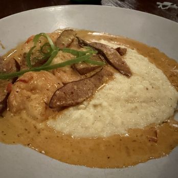 Boca - SHRIMP & GRITS - sauteéd shrimp, andouille sausage, red peppers, creamy grits, cajun sauce - Bars Near Me - Winter Park, Florida