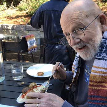Brydge Restaurant - My dad loving the potatoes! - Tapas/Small Plates Near Me - Cambria, California Brydge Restaurant - My dad loving the potatoes! - Tapas/Small Plates Near Me - Cambria, California