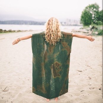 Totally Blown - Hand dyed silk robe on the beach - Women's Clothing Near Me - Joshua Tree, California Totally Blown - Hand dyed silk robe on the beach - Women's Clothing Near Me - Joshua Tree, California