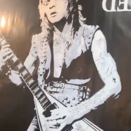 Really cool Randy Rhoads banner at Rock & Vape!!!!