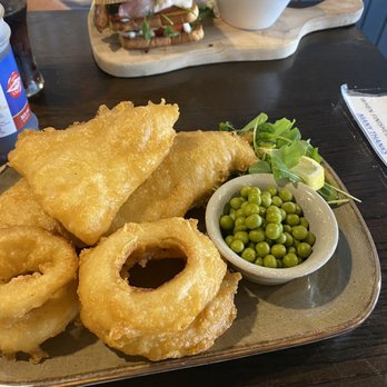 The Cods Way - Cod and onion ring & club sandwich. Club sandwich was enjoyed by hubs. - Fast Food Near Me - Bushmills, MYL The Cods Way - Cod and onion ring & club sandwich. Club sandwich was enjoyed by hubs. - Fast Food Near Me - Bushmills, MYL