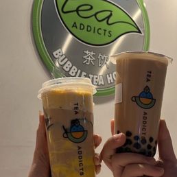 Mango Blended Yogurt and Classic Milk Tea with Boba Mango Blended Yogurt and Classic Milk Tea with Boba