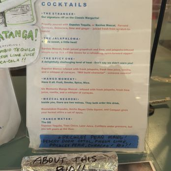 Redheaded Stranger - Cocktail Menu - Tacos Near Me - Nashville, Tennessee