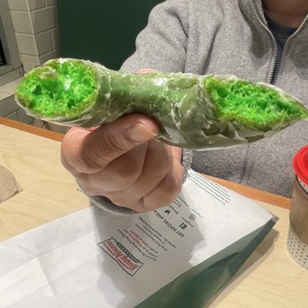 Krispy Kreme - Look at the pretty Green O'riginal Glazed Doughnut - Donuts Near Me - Tacoma, Washington Krispy Kreme - Look at the pretty Green O'riginal Glazed Doughnut - Donuts Near Me - Tacoma, Washington
