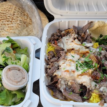 Garlic Crush - Beef and Lamb Shawarma Plate, $14.50 - 3.5 Stars - Lebanese Near Me - Redmond, Washington
