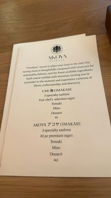 Menu photo 1 Akoya Omakase Kansas City, MO Menu photo 1 Akoya Omakase Kansas City, MO