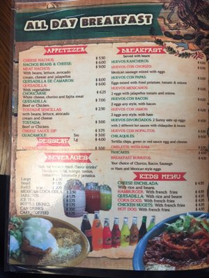 Menu photo 2 Taqueria Torres #2 Cedar Hill, TX