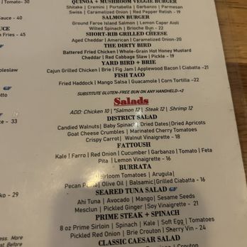 District 118 Kitchen and Bar - Menu - New American Near Me - Newton, Massachusetts