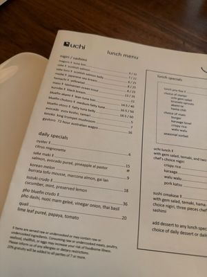 Menu photo 4 Uchi Scottsdale Scottsdale, AZ