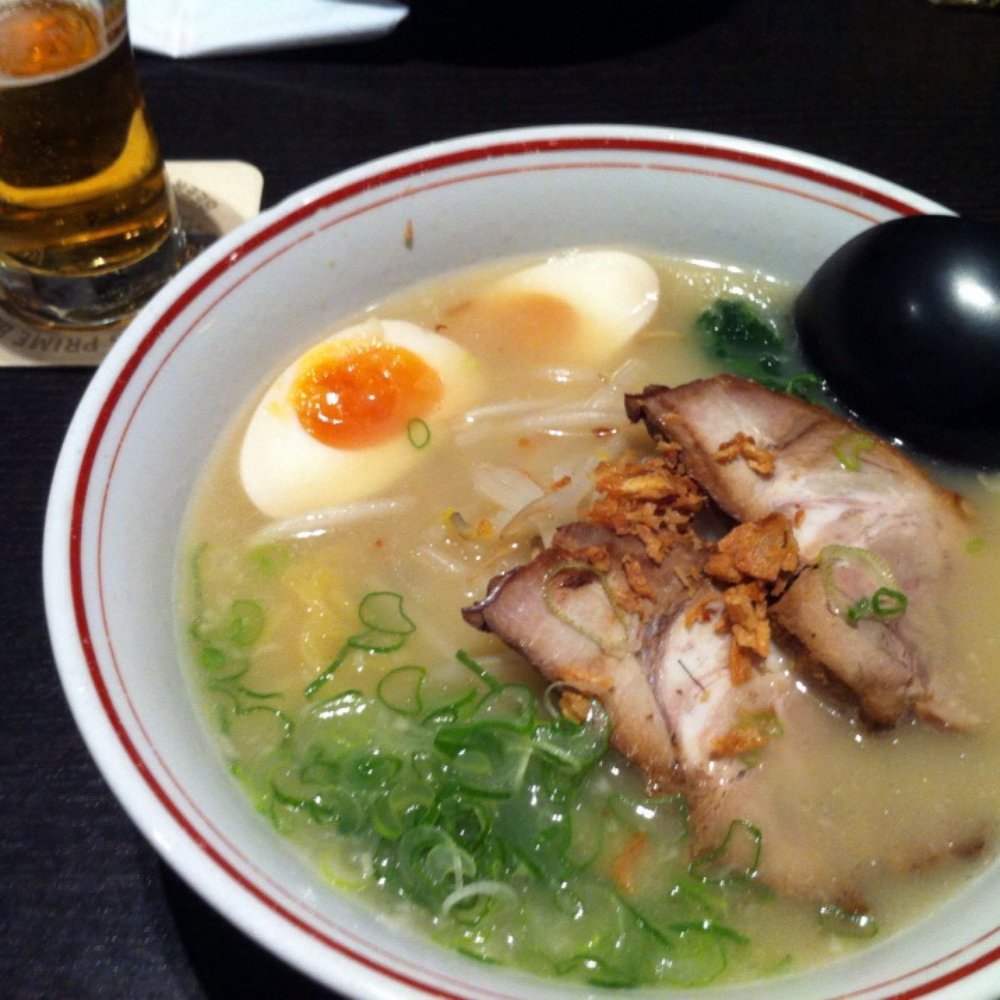 Salt based Shoyu ramen with a cold Kirin Salt based Shoyu ramen with a cold Kirin