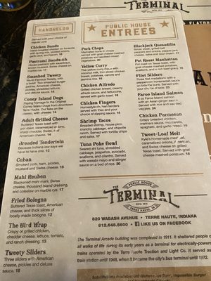 Menu photo 3 The Terminal Public House Terre Haute, IN
