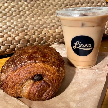 Linea Caffe - Iced Latte with Oatmilk and chocolate croissant! The croissant was definitely fresh! - Coffee & Tea Near Me - San Francisco, California Linea Caffe - Iced Latte with Oatmilk and chocolate croissant! The croissant was definitely fresh! - Coffee & Tea Near Me - San Francisco, California