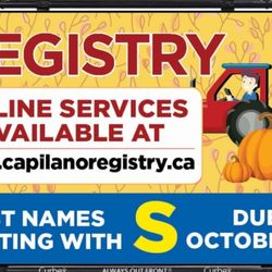 Capilano Registry - October Renewal Reminder