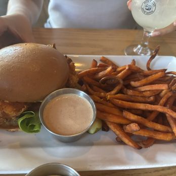 Blue Palms Brewhouse - Buffalo chicken, burger, and sweet potatoes - Burgers Near Me - Northridge, California Blue Palms Brewhouse - Buffalo chicken, burger, and sweet potatoes - Burgers Near Me - Northridge, California