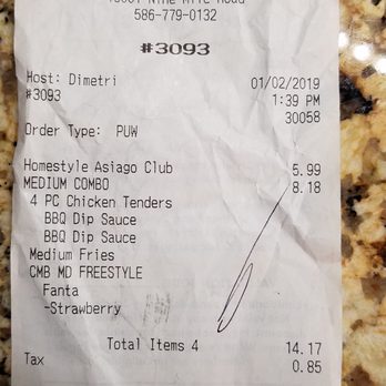 Wendy's - Our bill for lunch. My choice only the chicken club sandwich "which" :) was pricey and or Mom's combo? - Fast Food Near Me - Eastpointe, Michigan Wendy's - Our bill for lunch. My choice only the chicken club sandwich "which" :) was pricey and or Mom's combo? - Fast Food Near Me - Eastpointe, Michigan