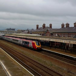 Rhyl Railway Station - A London bound Virgin train at Rhyl Station