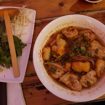 Pho - Hot and spicy mushroom and tofu pho (vegetarian) - Vietnamese Near Me - Manchester, XGM Pho - Hot and spicy mushroom and tofu pho (vegetarian) - Vietnamese Near Me - Manchester, XGM