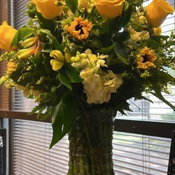 The Flower Bucket - Sunflowers and yellow roses