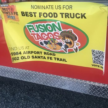 Fusion Tacos - Signage - Food Trucks Near Me - Santa Fe, New Mexico